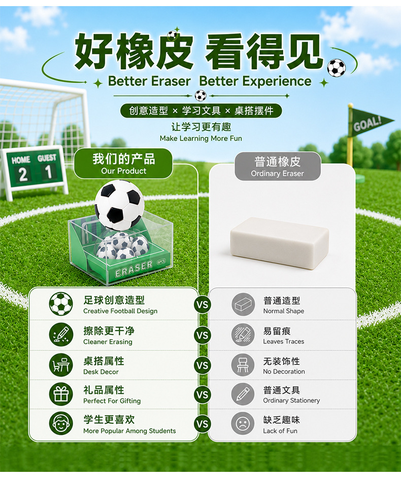 世界杯主题足球橡皮擦卡通造型儿童学生礼品文具用品桌面摆件批发 pic 9