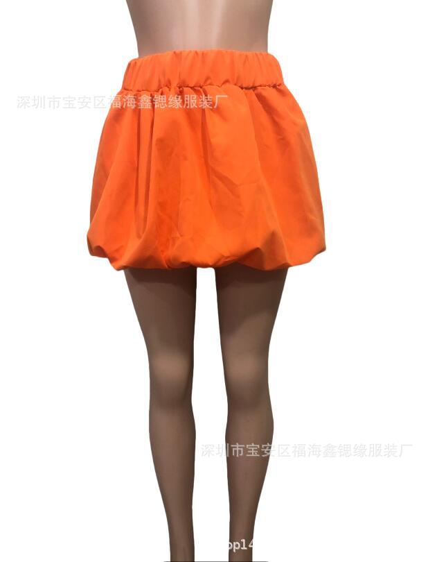 欧美2025性感女装新款纯色百搭Bubble泡泡裙高腰半身裙12色现货详情3
