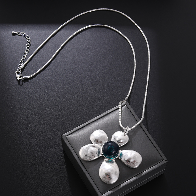 跨境专供亚马逊新款女士长款项链花朵仿古时尚百搭毛衣链项链批发详情14