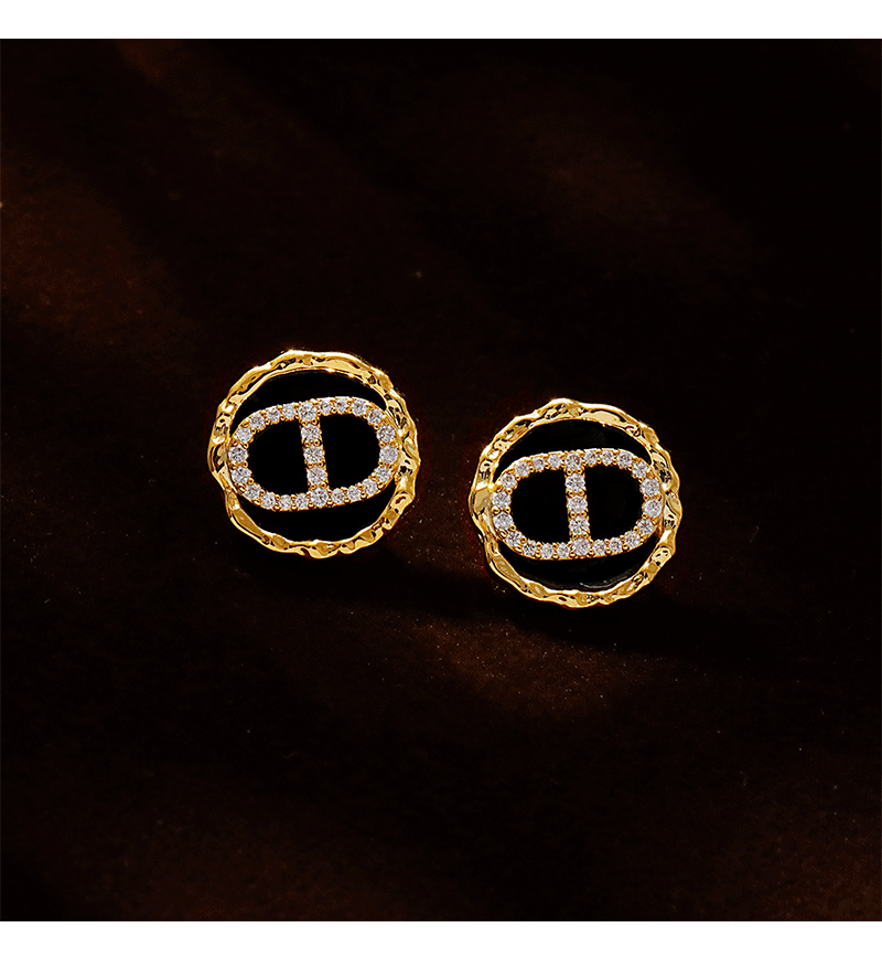 Hyacinth925 agujas de plata pendientes de letras de lujo ligeros de círculo 2025 nuevo estilo explosivo para mujer diseño de nicho auricular pic 7