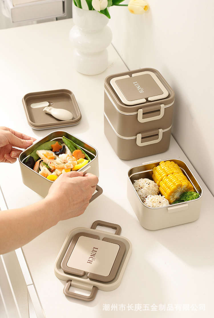 Factory direct sales of stainless steel lunch boxes, microwave ovens, multi-layered lunch boxes for office workers with meals, cross-border wholesale and consignment pic 28