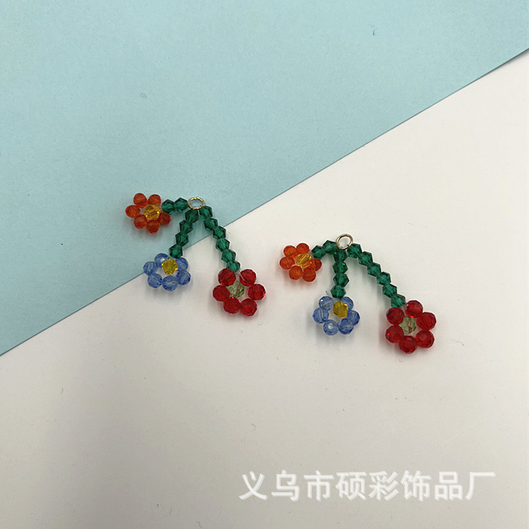 Factory stock of hand-woven glass beads, colored flower pendant accessories, DIY earrings, clothing materials pic 1