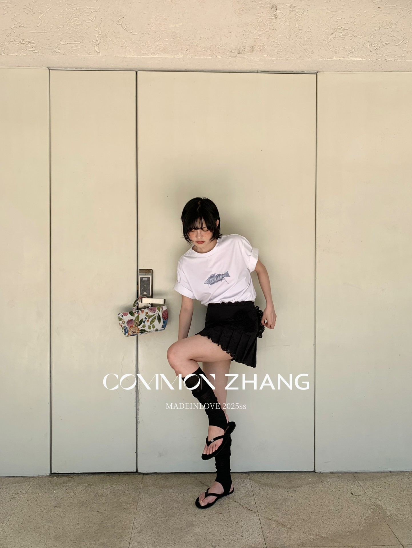 CZ ZHANG Summer Korean style laid-back casual simple printed shoulder loose round-neck short-sleeved T-shirt for women B20777 pic 12