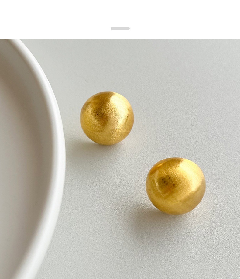 哑光磨砂拉丝韩ins风百搭气质s925银耳钉小众设计金属感简约耳饰详情6