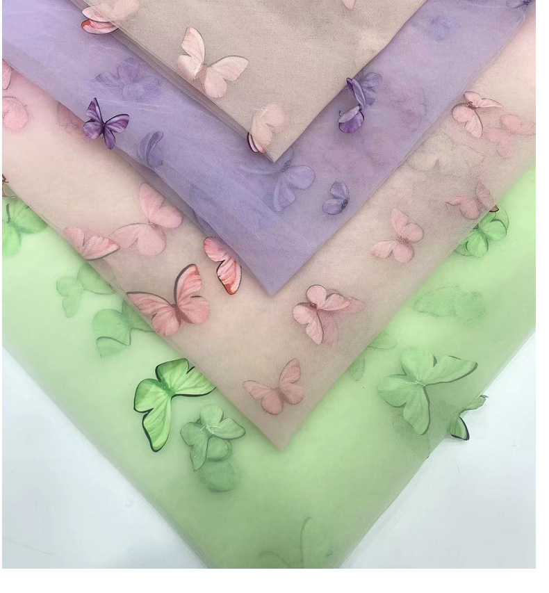 激光刺绣花边面料蝴蝶网纱新款面料蝴蝶刺绣面料蕾丝女装刺绣布详情14