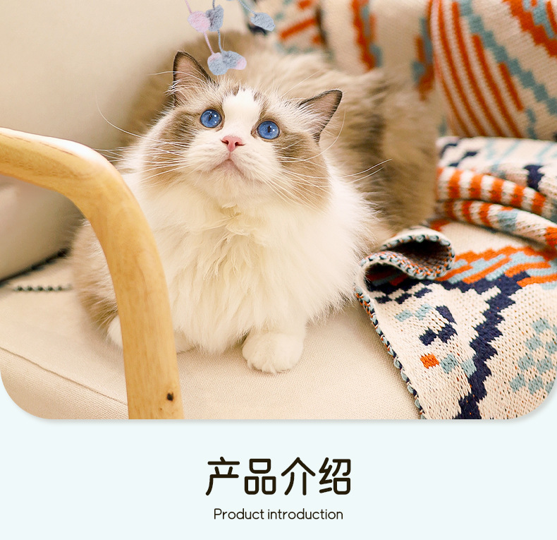 Cat pet cat toys, interactive cat toys, three-color cotton rope bell cat toys, cat toys pic 3
