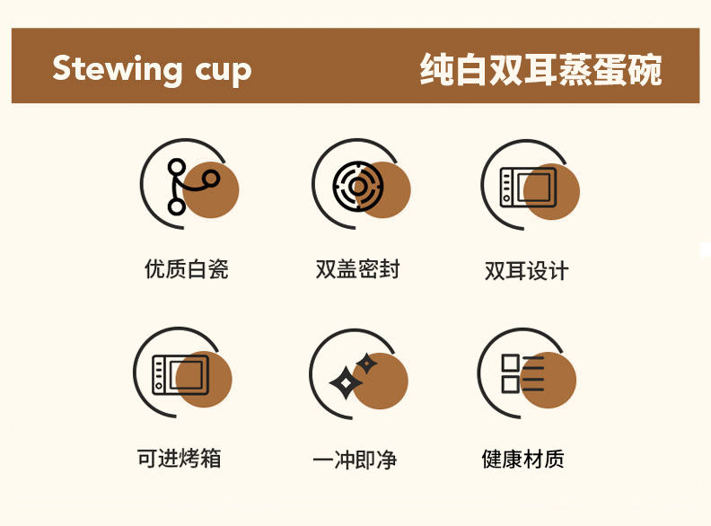 双耳陶瓷炖盅带盖隔水炖罐小汤盅燕窝补品炖罐家用养生炖碗蒸蛋碗详情2