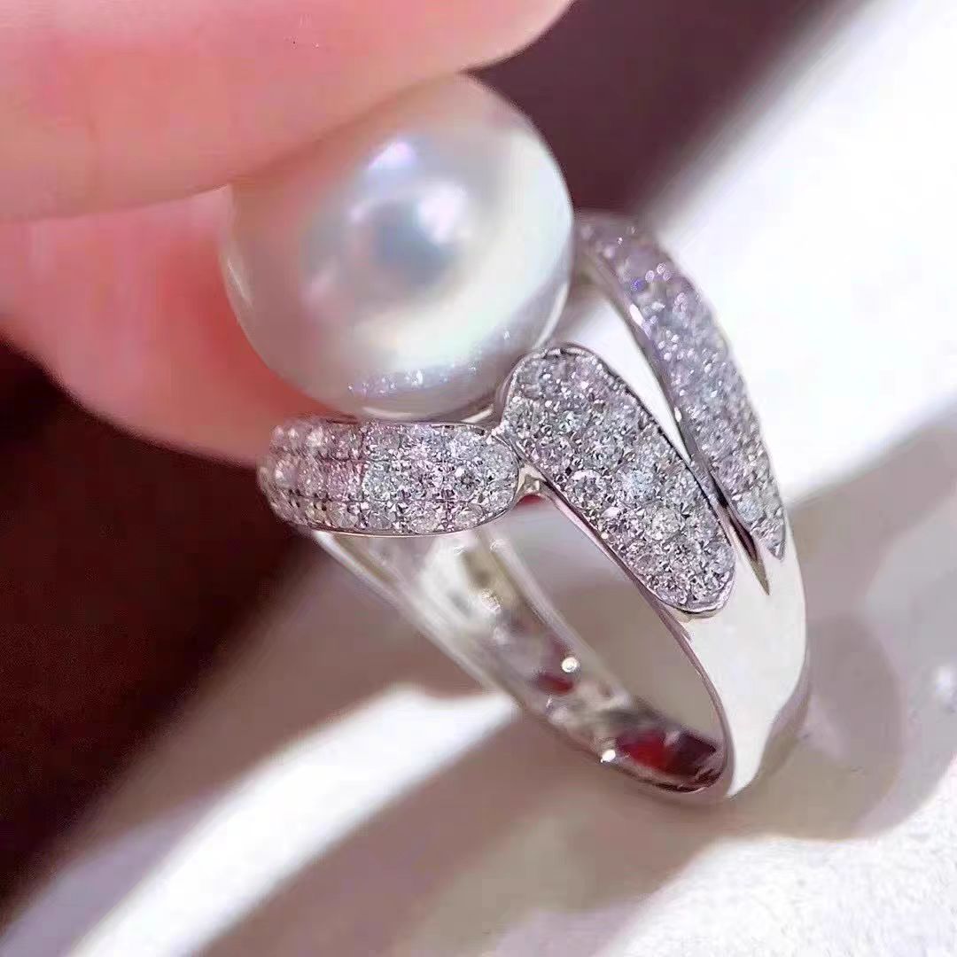 vintage复古微镶珍珠戒指女欧美ins开口指环冷淡风小众精致食指戒详情2