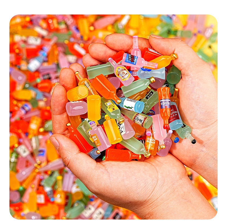 抖音迷你仿真小酒瓶树脂卡通立体小瓶子饰品配件食玩diy材料摆件详情19