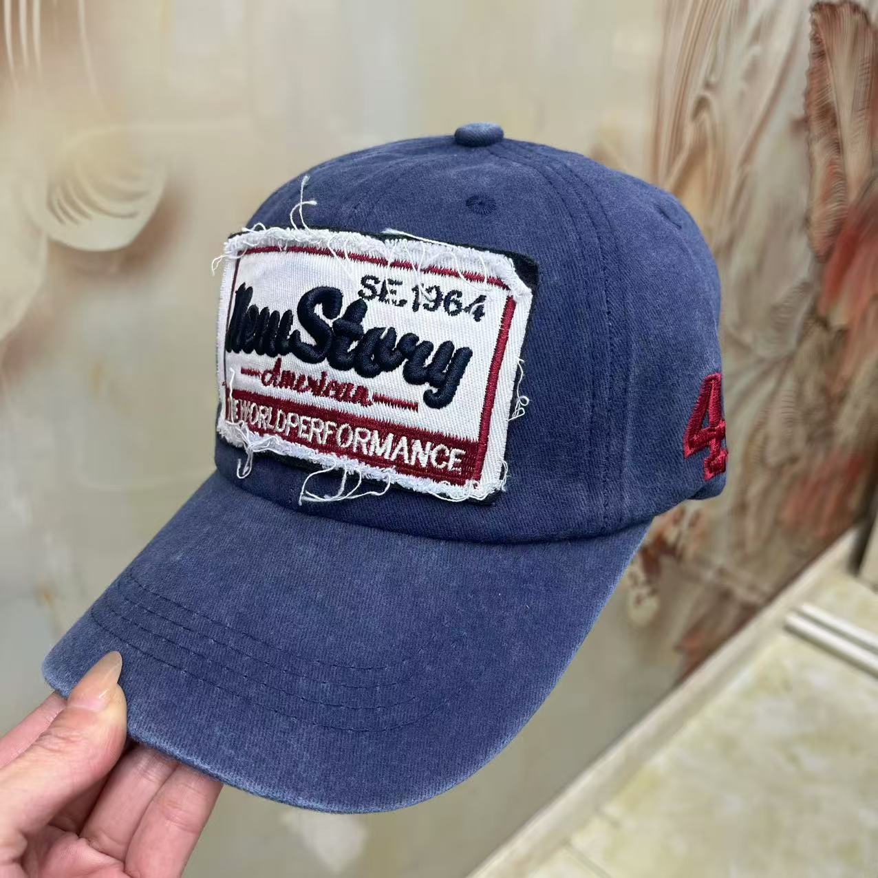 嘻哈棒球帽批发新款休闲百搭牛仔布做旧鸭舌帽字母刺绣现货棒球帽详情20