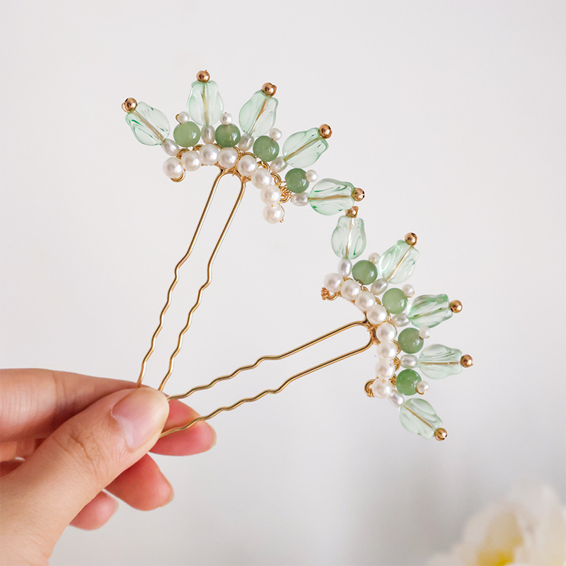 Tulip ancient-style high-end hairpin, summer simple small hairpin, daily updo hair accessory, ancient costume Hanfu hairpin accessory pic 6