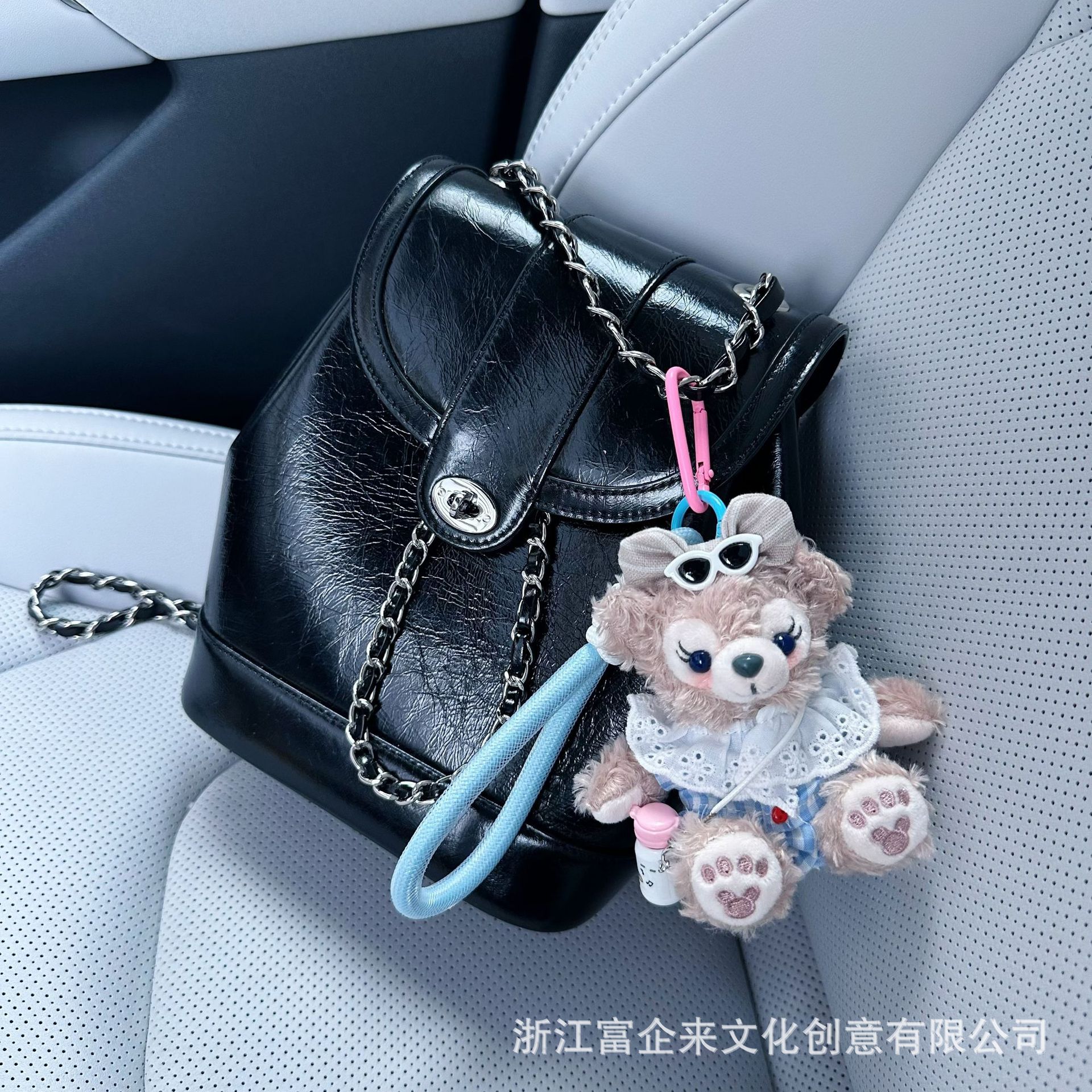 Fuqilai cartoon Shirley Rose pendants, fluffy plush dolls, car keychains, cute bag pendants wholesale pic 3