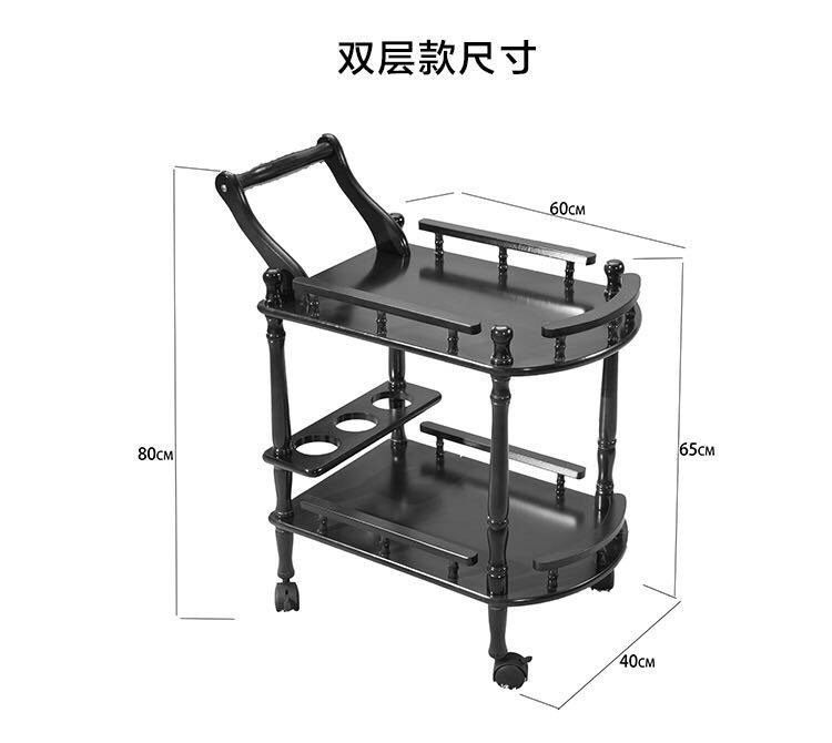 uh酒店送餐车小推车实木家用移动酒水推车点心车蛋糕车餐厅上菜推详情12