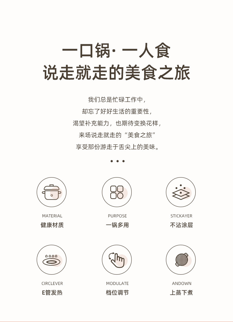 电煮锅小电锅宿舍学生煮面锅多功能家用电锅子单人电热火锅详情2