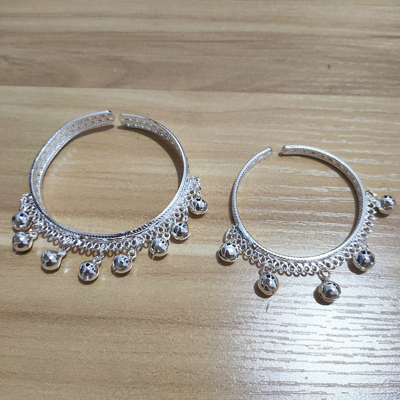 Eight bell bracelets and five bell stage ornaments in the style of Miao silver ethnic style from street stalls at tourist attractions pic 4