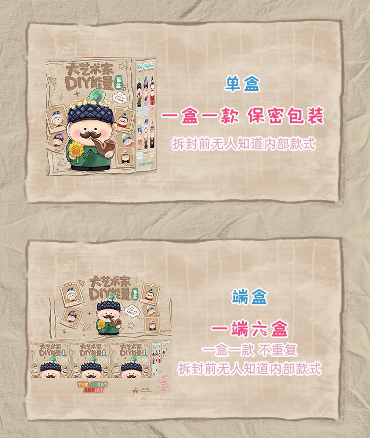 卡通创意桌面摆件盲盒大艺术家DIY能量盲盒居家办公室桌面装饰详情8