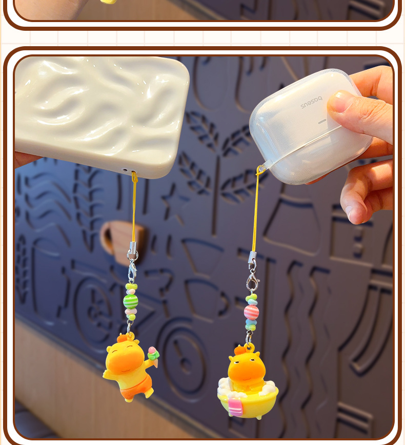 Genuine Capybara Lulu Little Nose clip clip, keychain, creative cartoon doll, mobile phone chain, earphone pendant pic 12