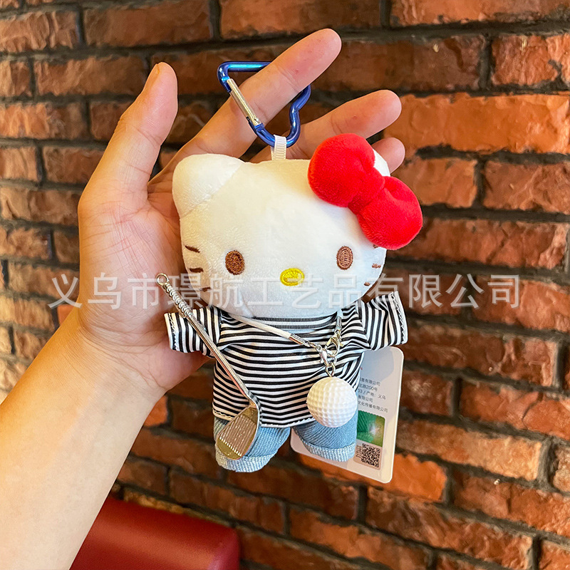 网红可爱hellokitty小挂件毛绒公仔kitty凯蒂猫正版kt猫包包挂件详情1