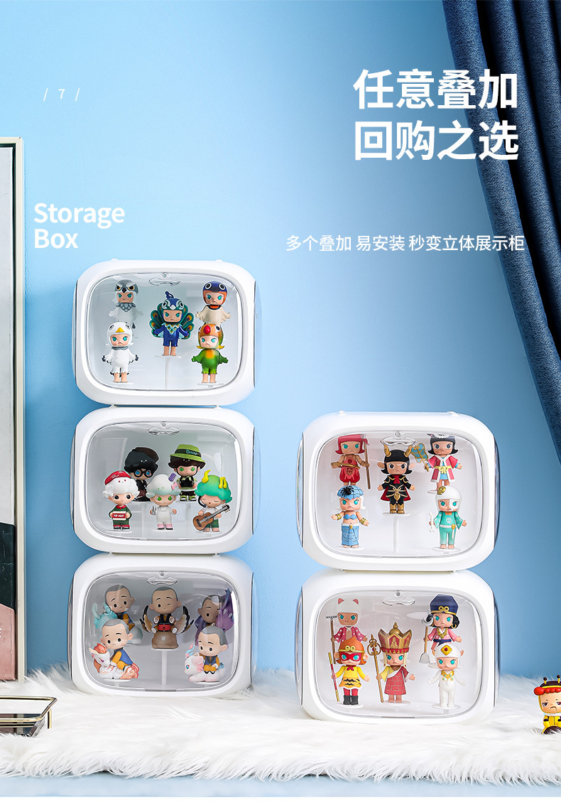 太空舱盲盒收纳盒泡泡玛特展示架透明亚克力盒子手办摆件防尘柜箱详情11