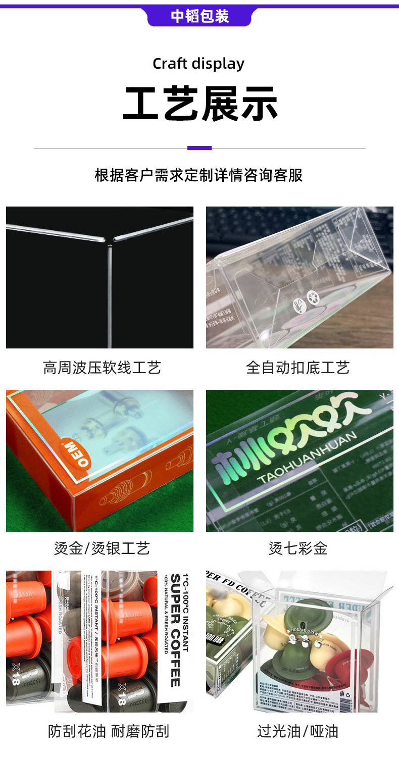 塑料盒定制pvc包装盒pp磨砂斜纹透明彩色礼品盒pet胶盒定做logo详情8