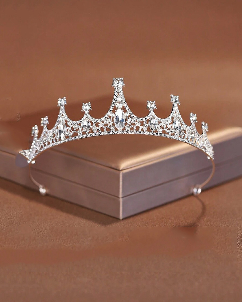 雅星饰品环保锌合金新娘皇冠发梳头饰项链爪链批发定制婚礼配饰皇冠款详情7