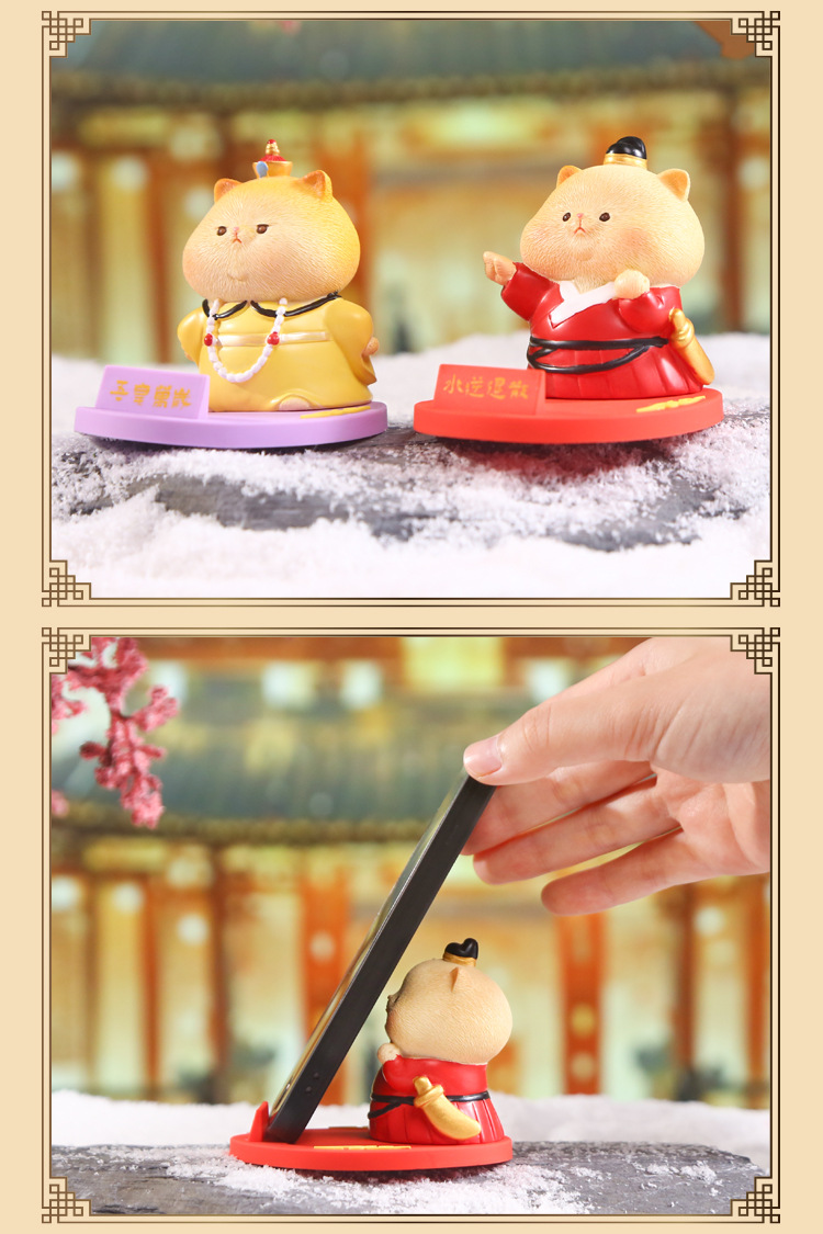 新款喵喵万岁手机支架创意家居桌面摆件卡通可爱树脂工艺品摆件详情11