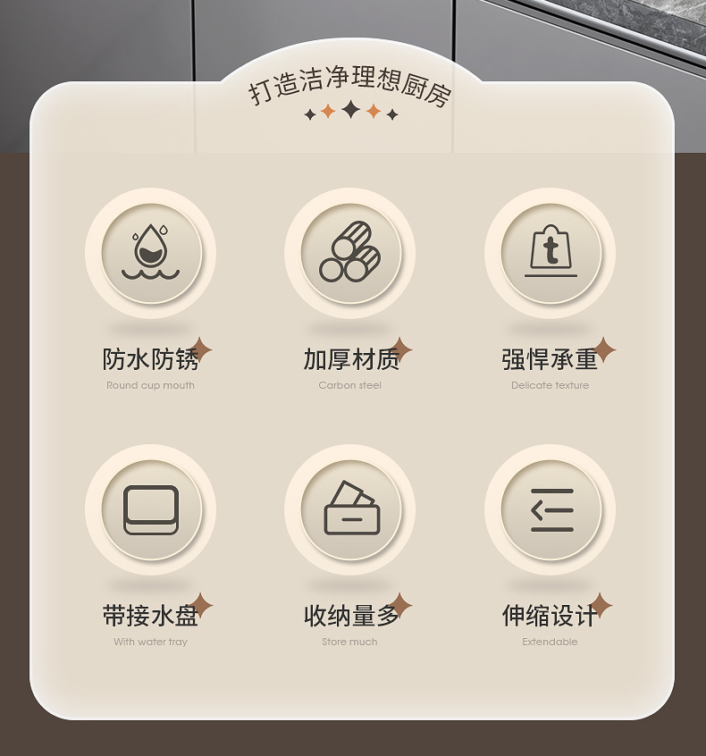 批发可伸缩碗碟沥水架厨房碗盘收纳架台面沥水架置物架家用一体架详情7
