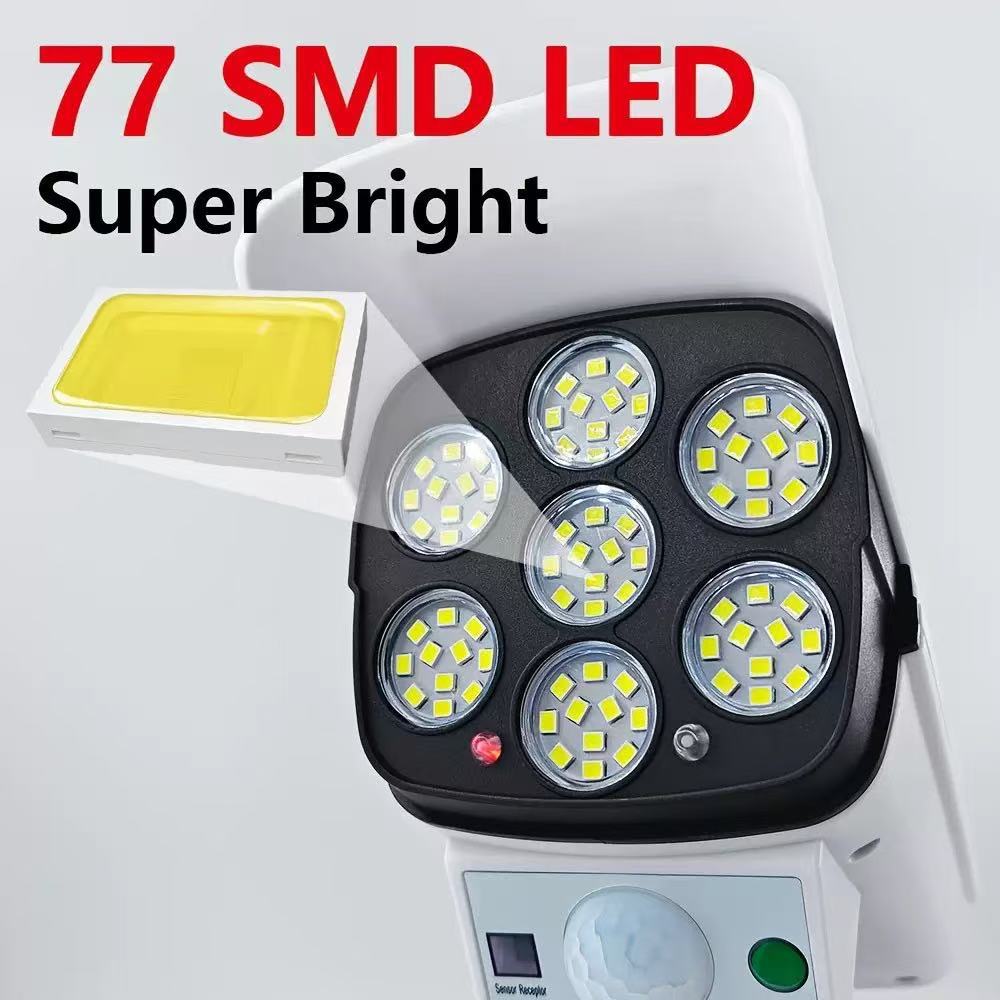 Surveillance fake camera solar sensor wall lamp LED/COB strong light anti-theft remote control wireless surveillance lamp pic 1