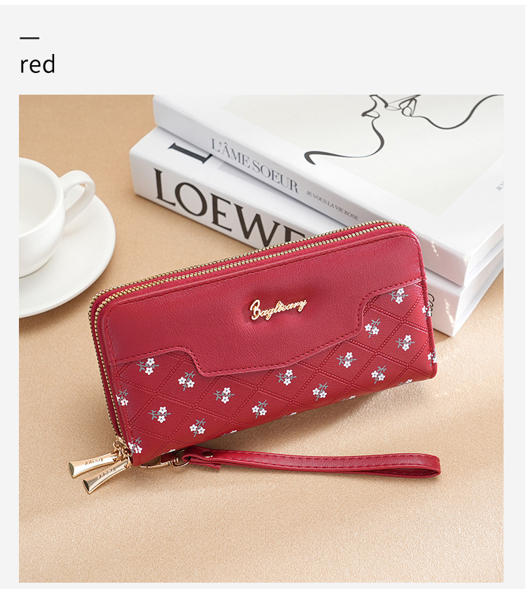 钱包女生长款新款韩版简约拼接手拿包wallet零钱包卡包女士高级感详情32