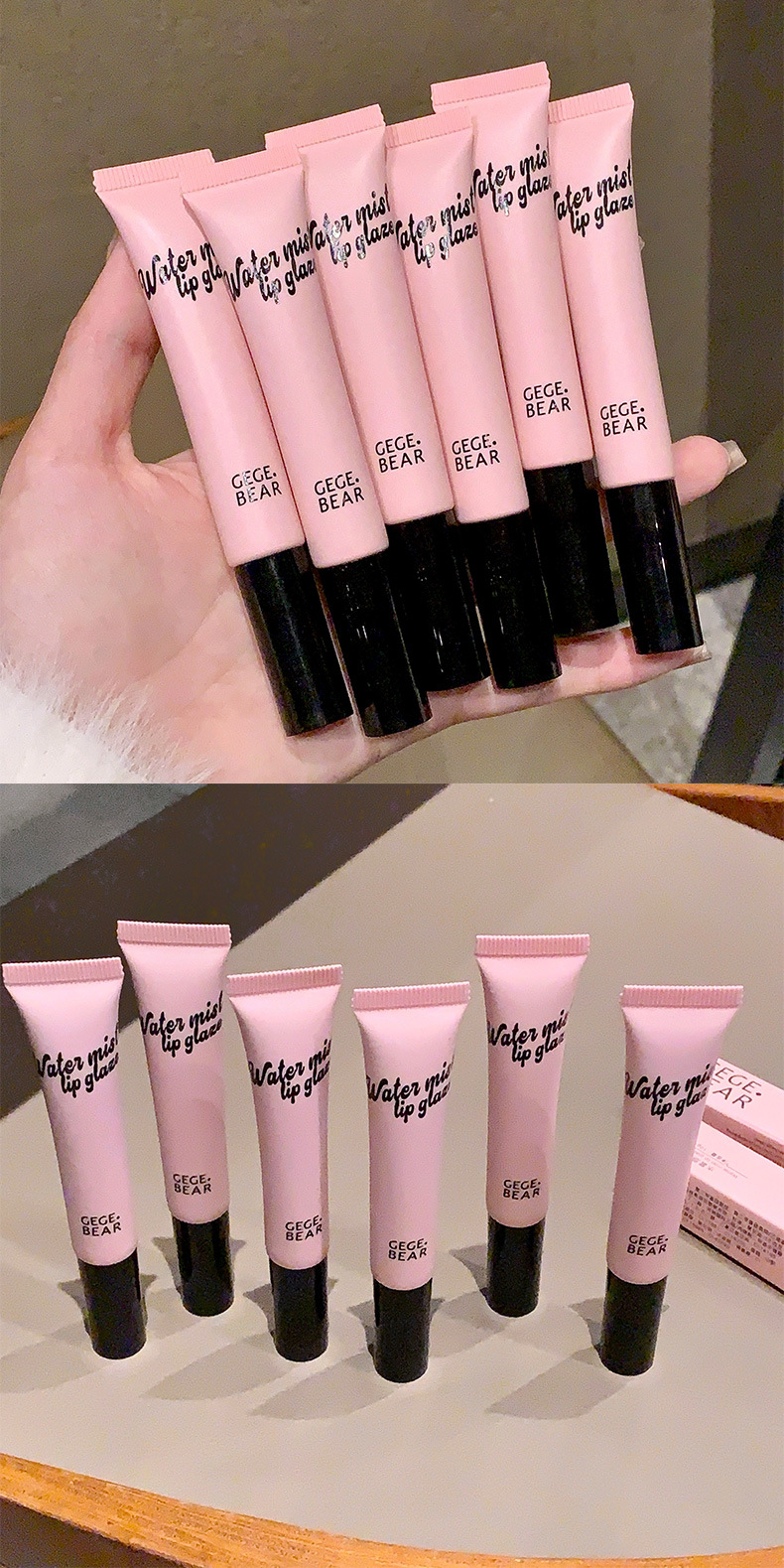 Gege bear Water Mist Lip Gloss Velvet matte, waterproof, not easy to stick to the cup, natural in autumn and winter, fair complexion and rosy lips pic 14