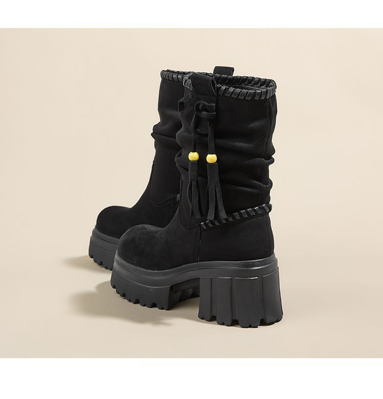 美拉德马丁靴女2025秋冬新款废土风增高厚底短靴加绒高跟鞋瘦瘦靴详情24