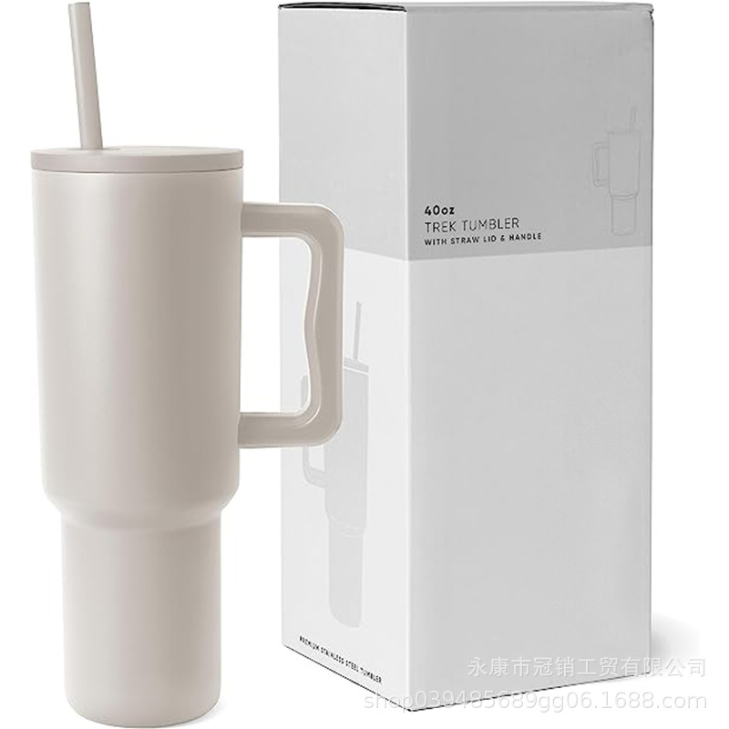 跨境304不锈钢豹纹40oz冰霸杯带手柄吸管高颜值车载大容量保温杯详情8