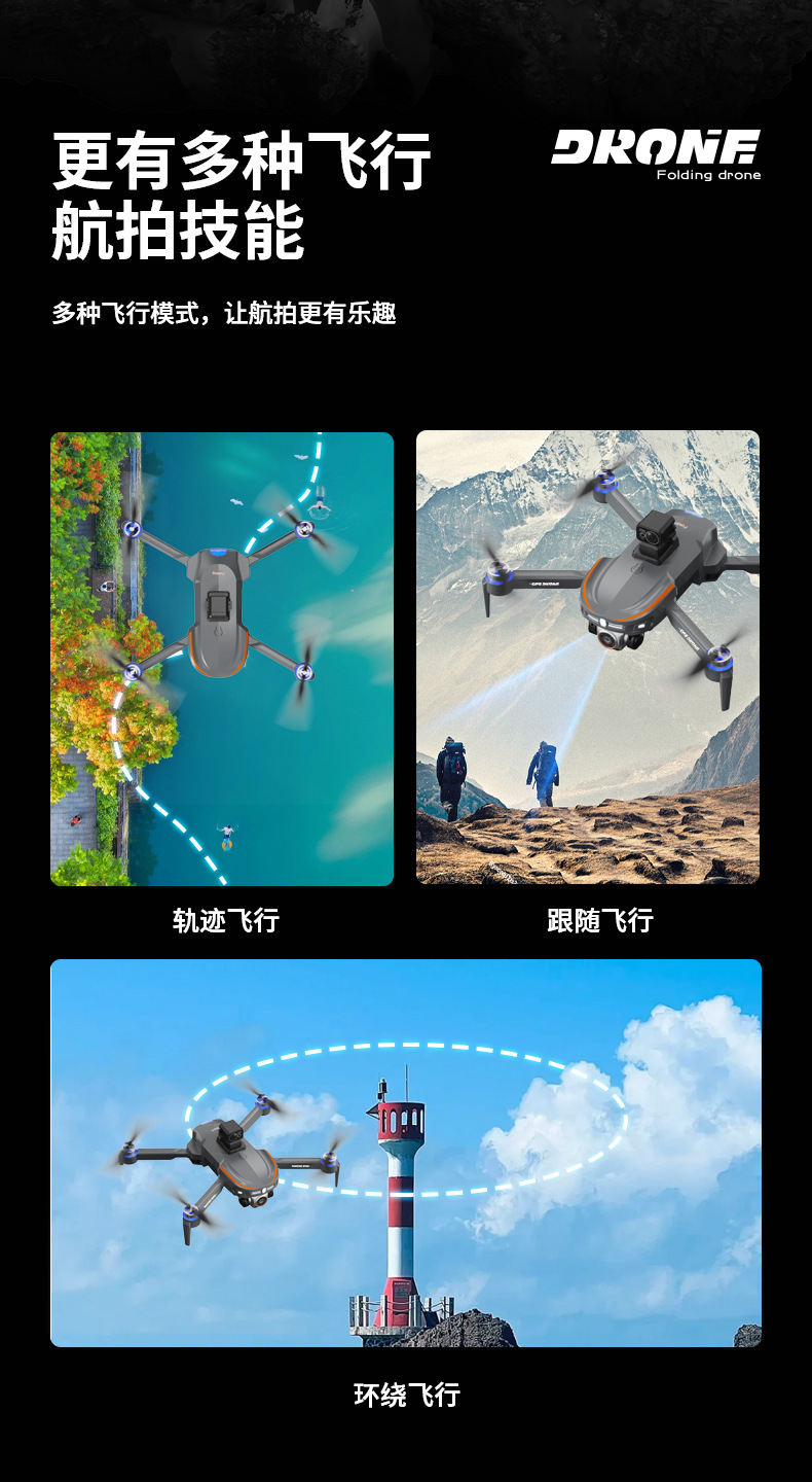 跨境新品GPS无刷无人机折叠带4.5英寸屏幕遥控器航拍避障遥控飞机详情16