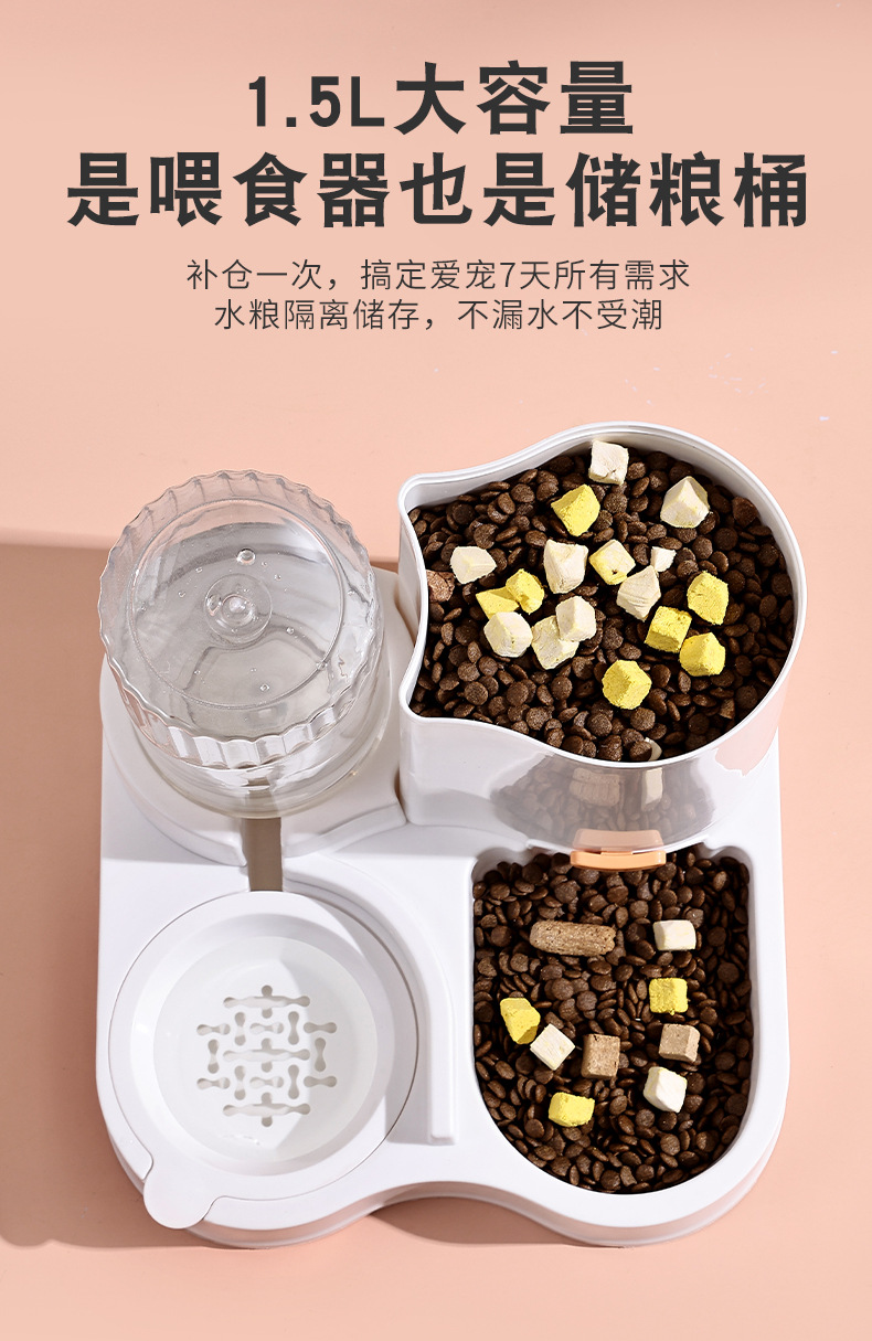 Rongka Pet Cross-border Pet All-in-one Automatic Feeder, Cat Automatic Water Dispenser, Large capacity dog bowl, cat bowl, moisture-proof mouth wholesale pic 5
