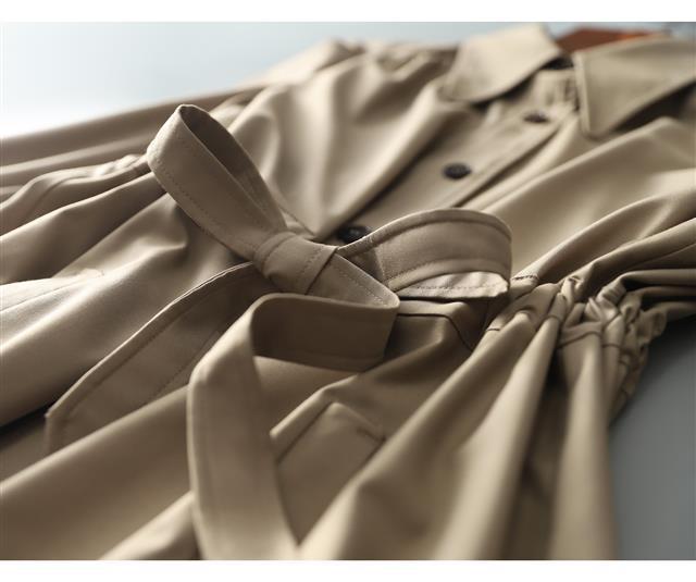 2022年春秋新款法式长袖高级感长裙女装设计感小众气质风衣外套潮详情3