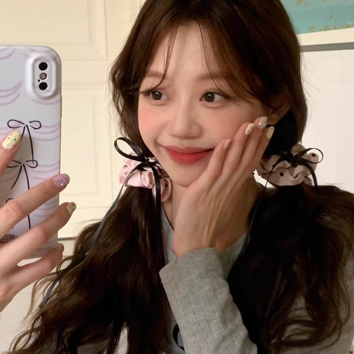 Sweet lace large intestine hair band, cute and sweet girl, high appearance level, hair band, student hair tie, early spring hair accessory pic 19