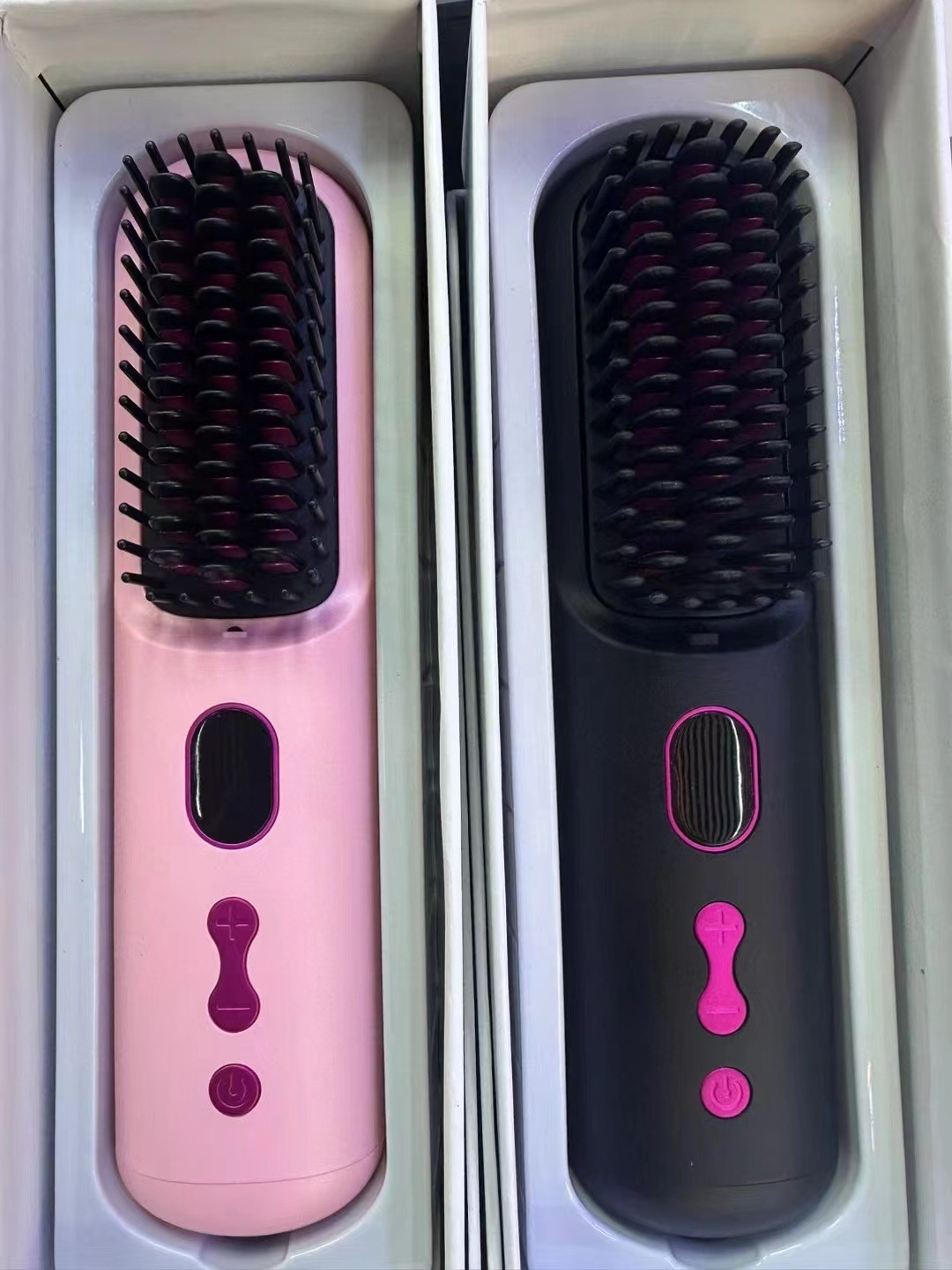 In stock, we offer cross-border wireless hair straightening combs with negative ions that do not damage hair. They are portable and have an ultra-long standby time, making them a perfect hair straightening tool pic 5