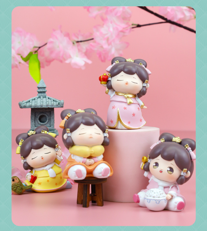 爱睡觉罗萌格格盲盒手办创意古风宫廷公仔树脂小摆件礼物文创详情8