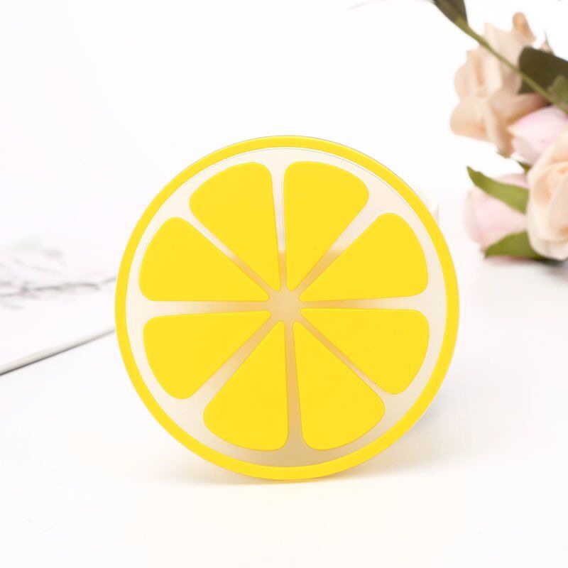 卡通水果杯垫 柠檬PVC软胶隔热茶杯垫酒吧装饰品餐垫厂家批发详情6
