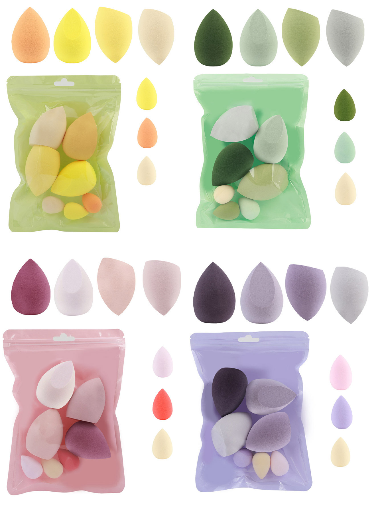 跨境马卡龙袋多巴胺美妆蛋植绒粉扑超值组合套装不吃粉迷你彩妆蛋详情5