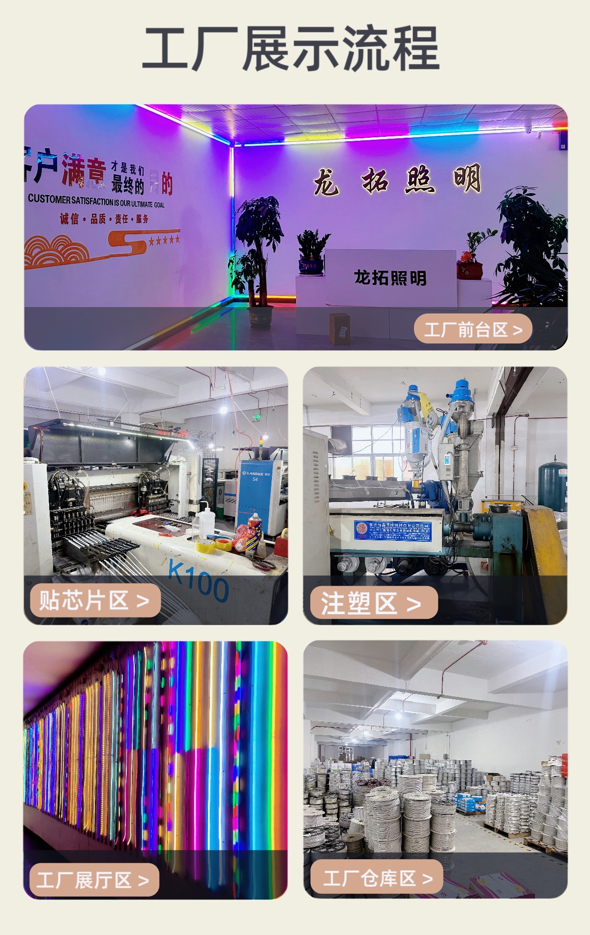 Outdoor waterproof led light strip, 220v high-voltage five-row 320 beads, exterior wall special home decoration project outdoor light strip pic 19