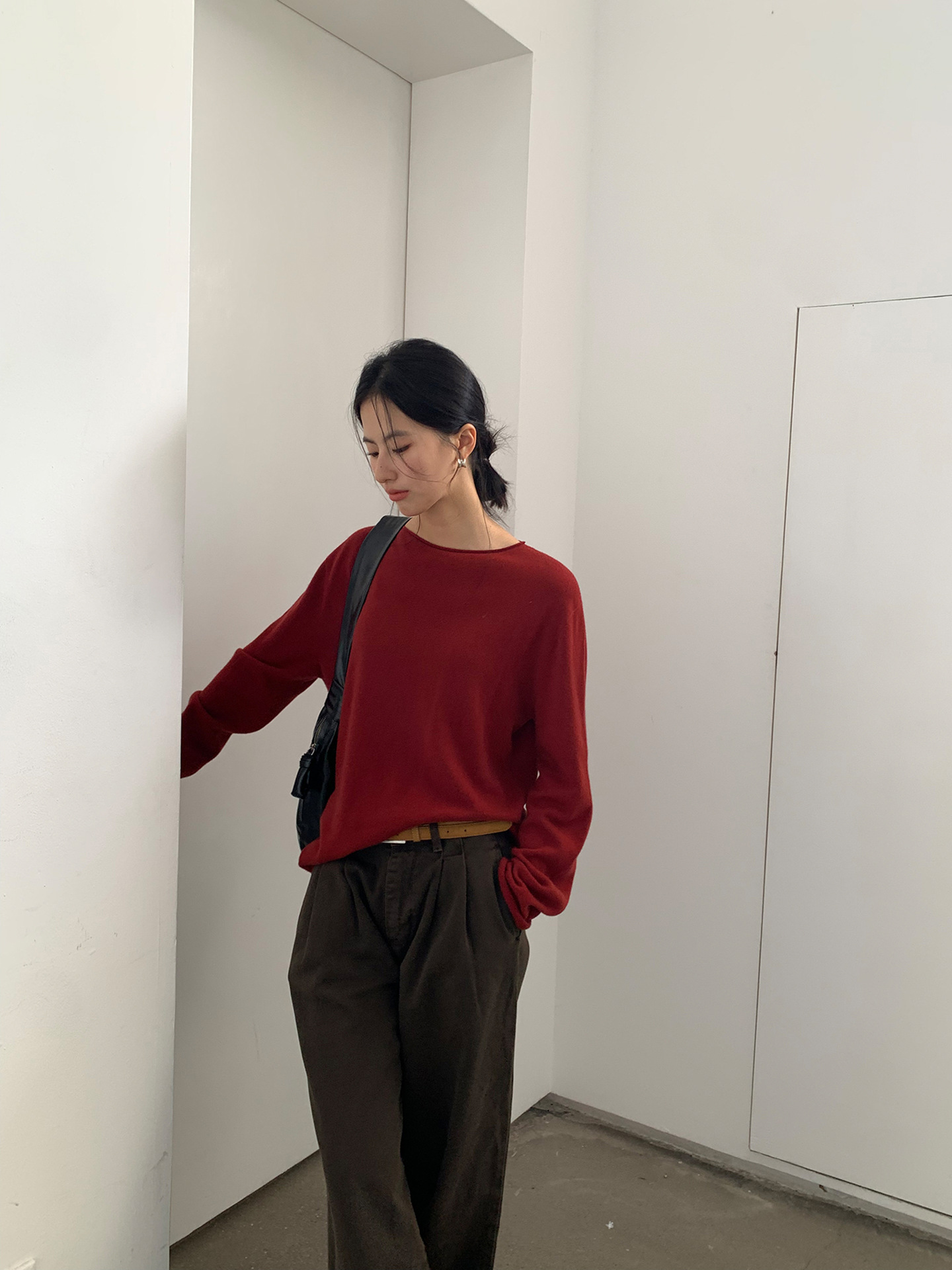 Korean-style seamless one-piece process round-neck pullover cotton and wool sweater, basic base layer for women a1183 in autumn and winter pic 95