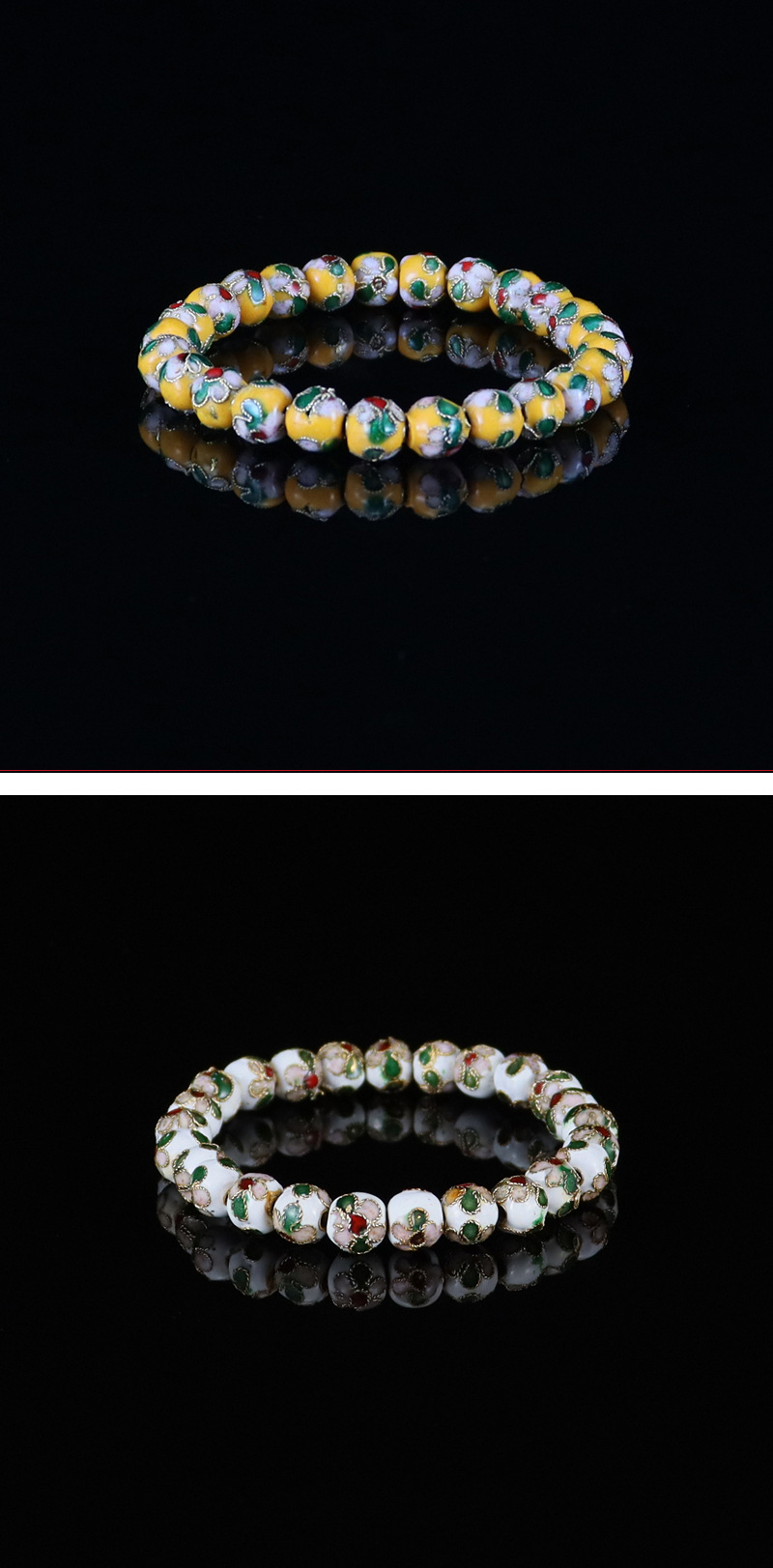 Beijing Cloisonne classical ethnic style jewelry, cloisonne enamel filigree silver blue round bead bracelet pic 18