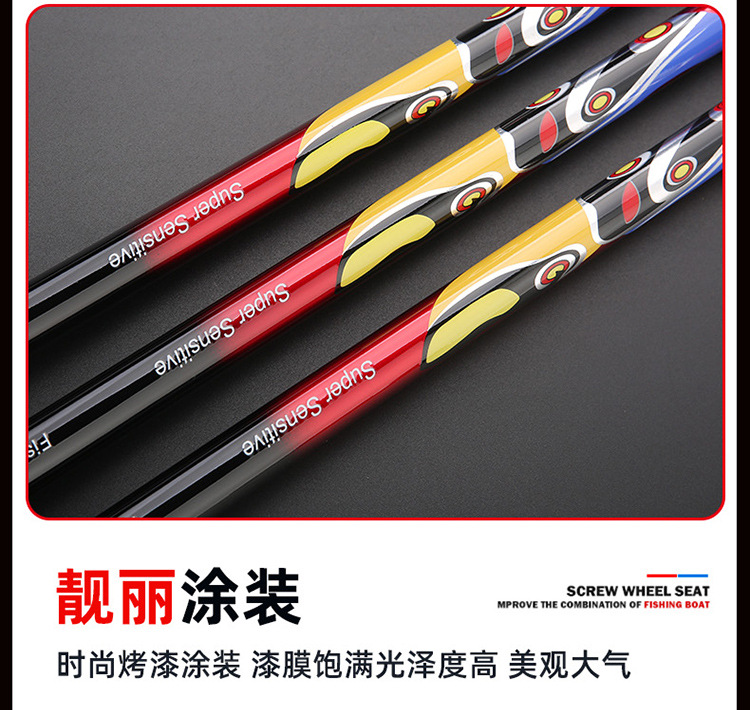 Super hard fishing rod 8H black pit direct flight combat rod 19 adjustable long joint platform fishing rod 10H carbon fishing rod and fishing gear wholesale pic 9