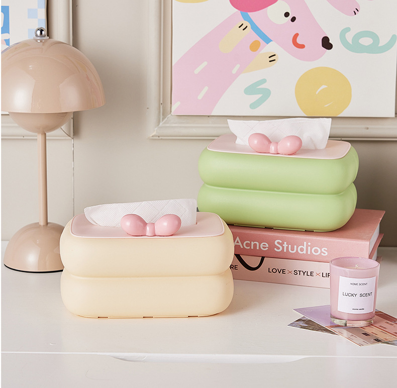 Creative and high-end dopamine tissue box, living room napkin box, desktop coffee table storage, cute tissue box pic 17