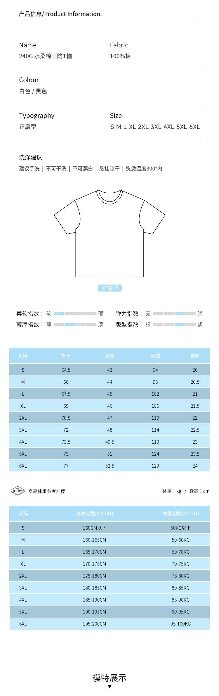 CVC cotton T-shirt, third-generation water cloud cotton three-proof T-shirt, short-sleeved for men and women, summer round-neck half-sleeve white T-shirt base layer pic 5