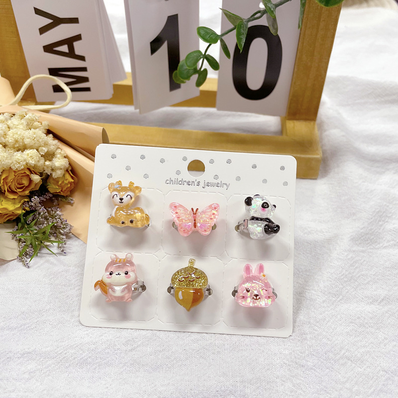 【可以】新款卡通儿童戒指合金可调节戒指女童手饰幼儿园戒指礼物详情11