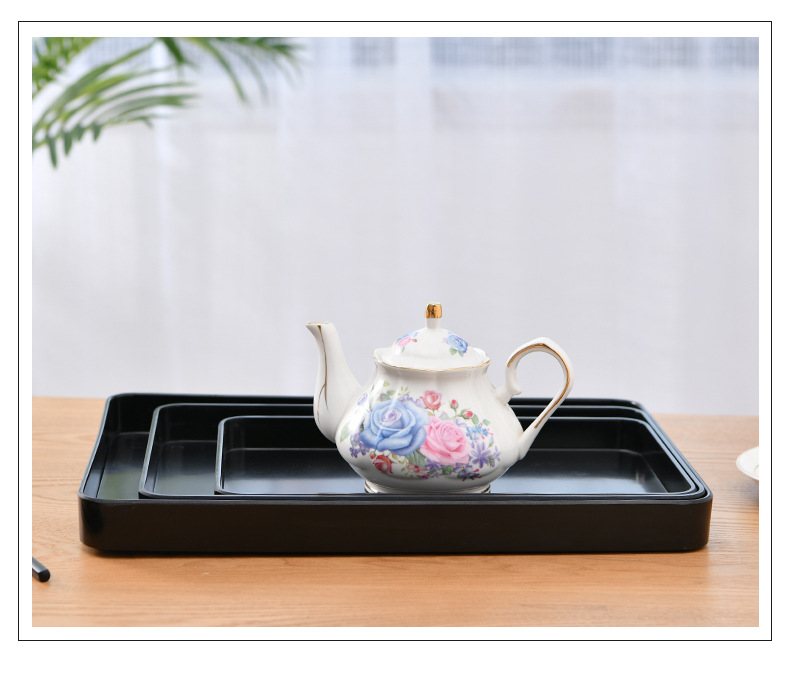 美耐皿密胺仿瓷餐具长方形纯色加厚托盘快餐盘茶盘蛋糕盘加工定制服务详情3