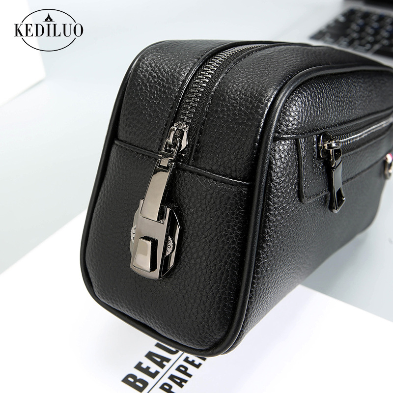 跨境新款男士手拿包密码锁大容量商务休闲手拎包软皮多口袋手包男详情34