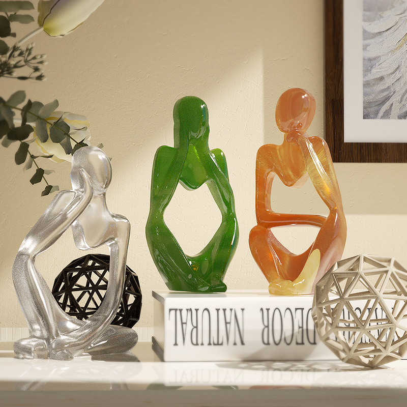 Crystal resin diy portrait candle silicone mold 2D three-dimensional Thinker portrait scented plaster mold wholesale pic 6